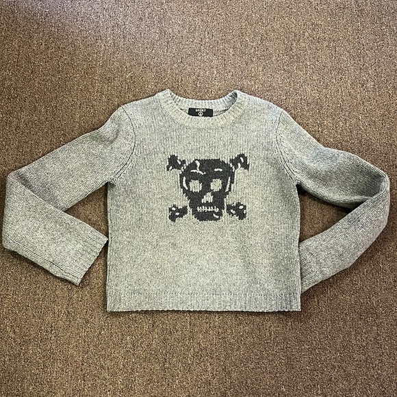 Grey Skull Sweater Worn 